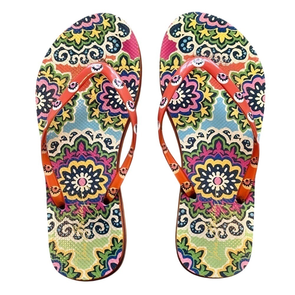Vera Bradley Rio Multicolored Flip Flops Sandals - Picture 2 of 11
